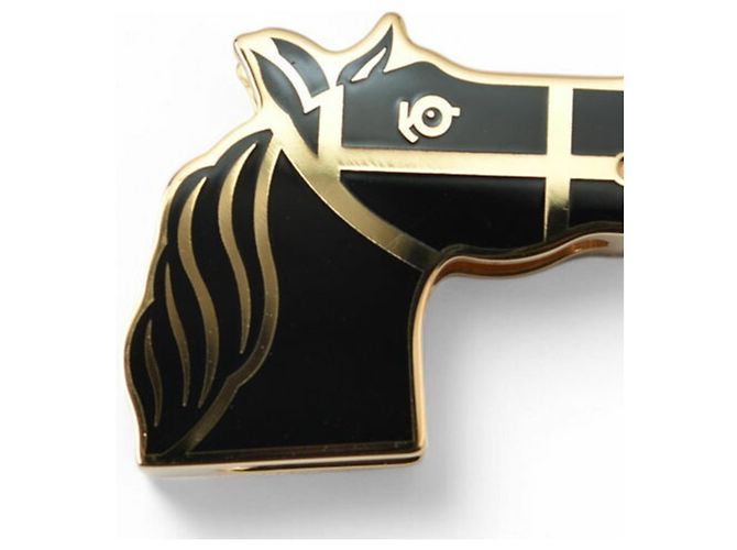 Motivo Equestre Hermès Dourado - vista 6