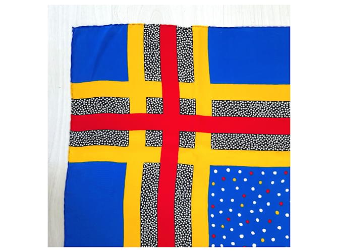 Givenchy foulard in seta anni '70 Blu Multicolore - vista 10