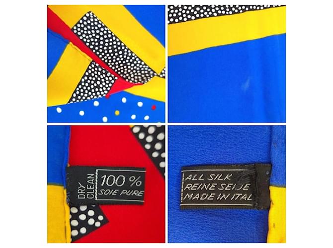Givenchy foulard in seta anni '70 Blu Multicolore - vista 11