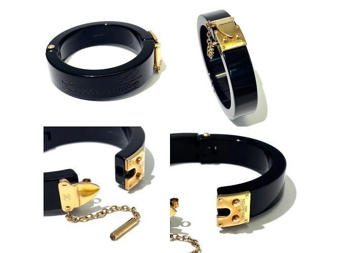 Bracciale Bangle Lockme di Louis Vuitton Nero - vista 3