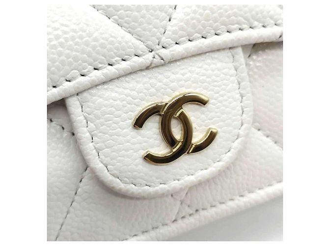 Chanel Matelassé Dreifach-Brieftasche Weiß - Ansicht 3