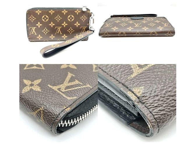 Zippy Louis Vuitton Monogram Macassar Long Wallet Brown Black - view 2