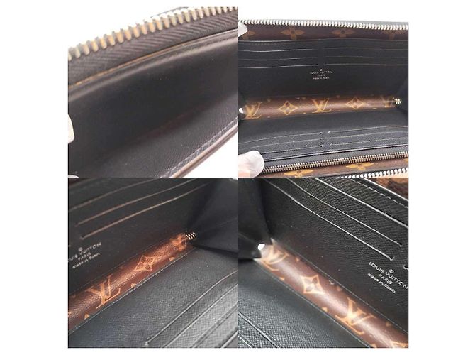 Zippy Louis Vuitton Monogram Macassar Long Wallet Brown Black - view 4