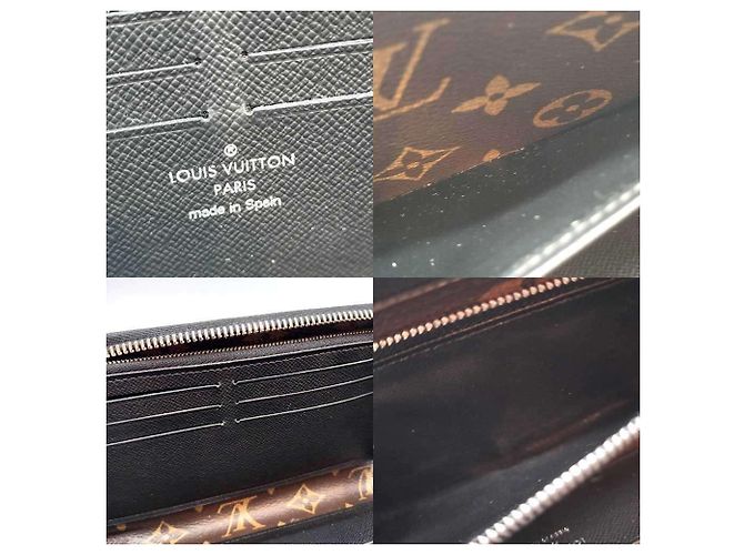 Zippy Louis Vuitton Monogram Macassar Long Wallet Brown Black - view 5