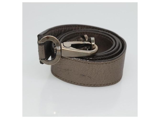 Borsa a mano in pelle Gancini Salvatore Ferragamo 2 vie tono oro Auth 121739 - vista 25