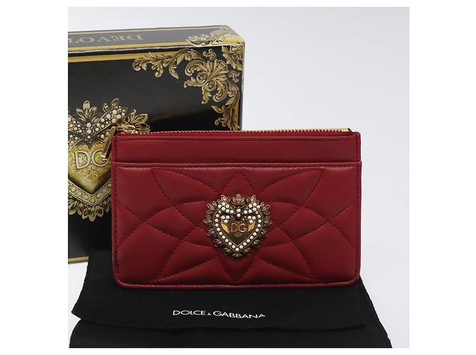 Dolce & Gabbana DOLCE&GABBANA Portafoglio in Pelle Rosso Auth ac3791 - vista 12