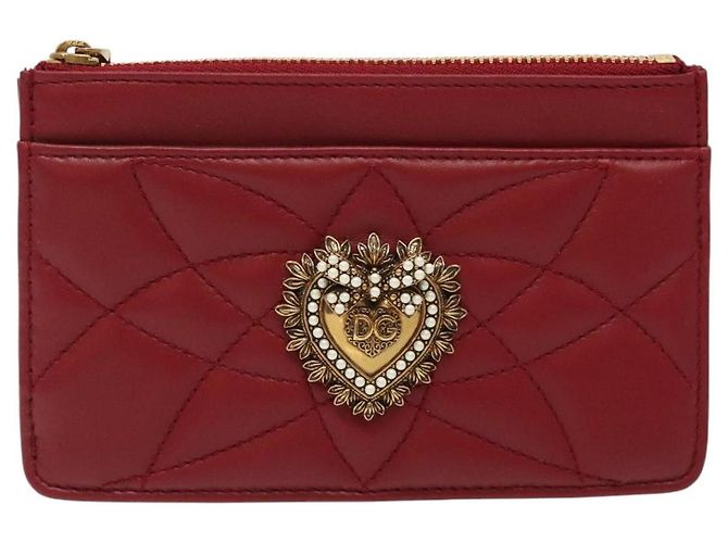 Dolce & Gabbana DOLCE&GABBANA Portafoglio in Pelle Rosso Auth ac3791 - vista 13