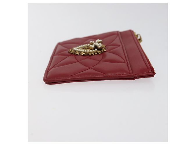 Dolce & Gabbana DOLCE&GABBANA Portafoglio in Pelle Rosso Auth ac3791 - vista 3