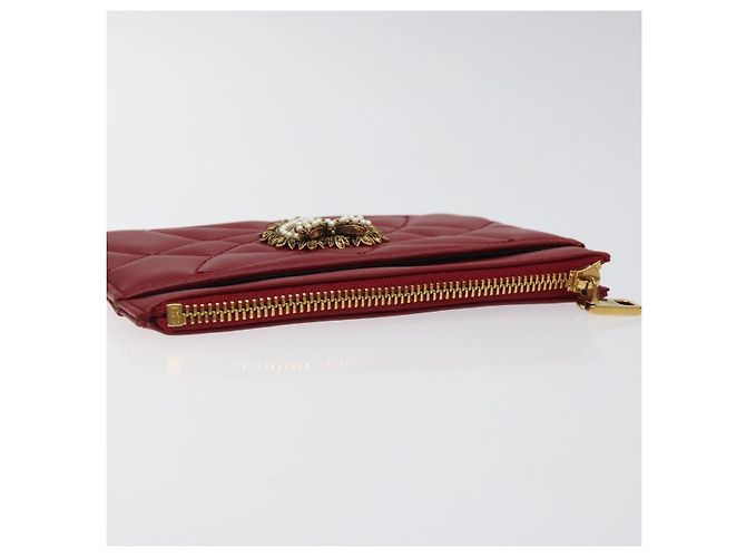 Dolce & Gabbana DOLCE&GABBANA Portafoglio in Pelle Rosso Auth ac3791 - vista 5