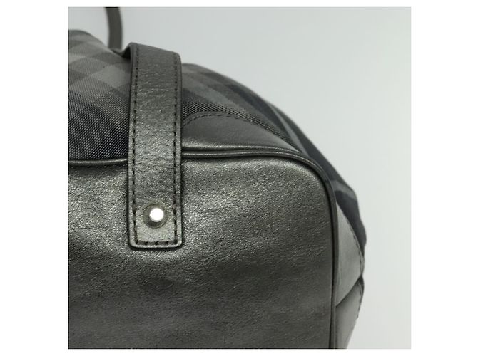 Burberry Borsa tote in tela nera e argento autentica am8188 Nero - vista 13