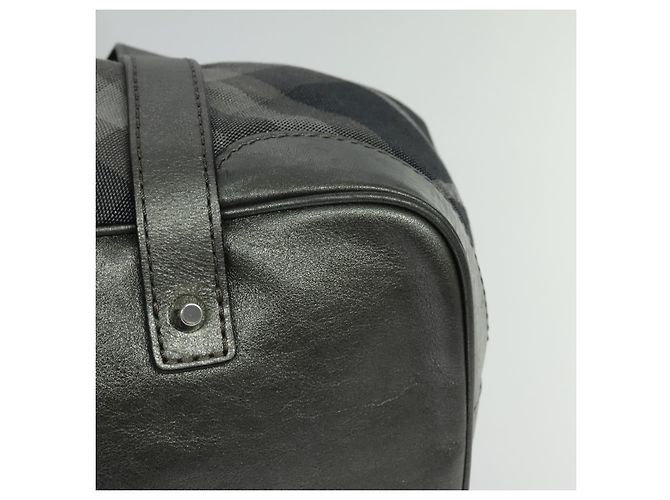 Burberry Borsa tote in tela nera e argento autentica am8188 Nero - vista 15