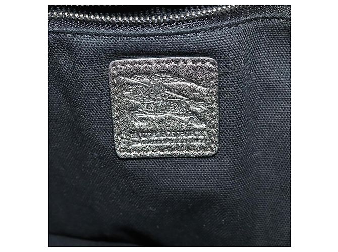 Burberry Borsa tote in tela nera e argento autentica am8188 Nero - vista 16