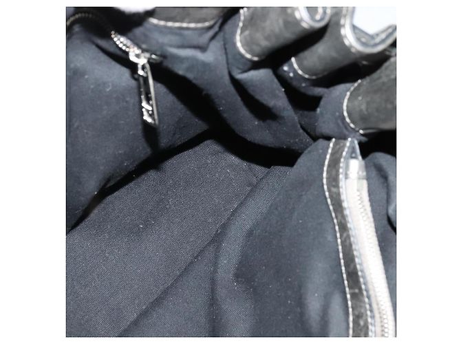 Burberry Borsa tote in tela nera e argento autentica am8188 Nero - vista 17