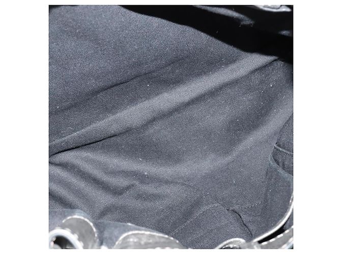 Burberry Borsa tote in tela nera e argento autentica am8188 Nero - vista 19