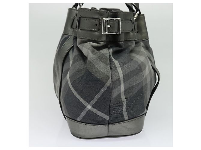 Burberry Borsa tote in tela nera e argento autentica am8188 Nero - vista 2