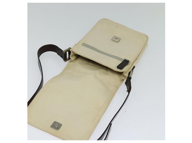 Bolsa de ombro FENDI em lona branca e prata autêntica bs24336 Branco - vista 10