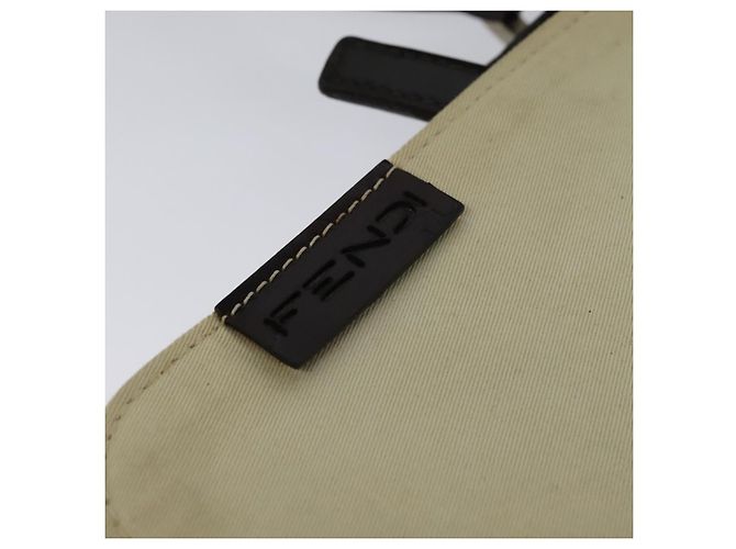 Bolsa de ombro FENDI em lona branca e prata autêntica bs24336 Branco - vista 17