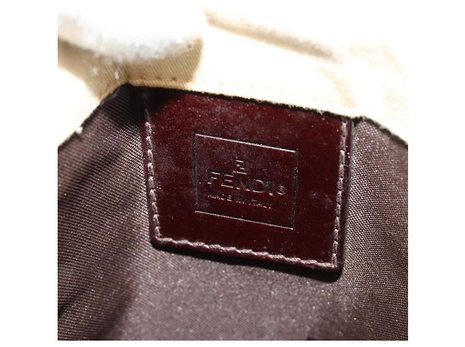 Bolsa de ombro FENDI em lona branca e prata autêntica bs24336 Branco - vista 18
