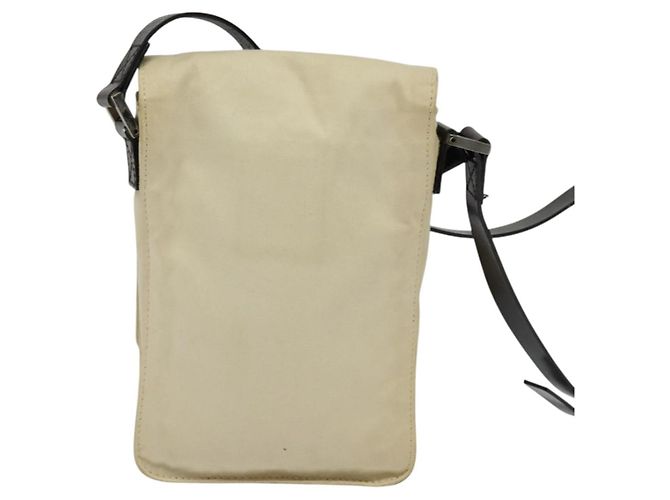 Bolsa de ombro FENDI em lona branca e prata autêntica bs24336 Branco - vista 2