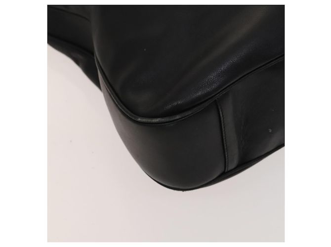 Borsa a mano in pelle GUCCI Bamboo 2 vie nera oro 001 1781 1577 Auth ac3788 Nero D'oro - vista 11