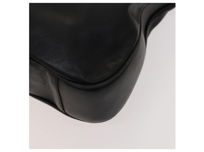 Borsa a mano in pelle GUCCI Bamboo 2 vie nera oro 001 1781 1577 Auth ac3788 Nero D'oro - vista 12