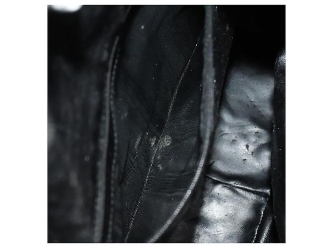 Borsa a mano in pelle GUCCI Bamboo 2 vie nera oro 001 1781 1577 Auth ac3788 Nero D'oro - vista 18