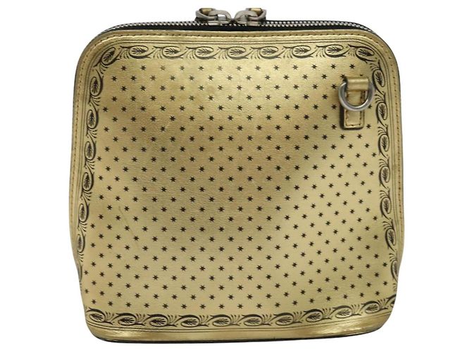Bolsa de ombro em couro GUCCI SEGA Colaboração Ouro 511189 Auth bs24808 Dourado - vista 3
