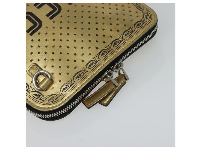 Bolsa de ombro em couro GUCCI SEGA Colaboração Ouro 511189 Auth bs24808 Dourado - vista 6