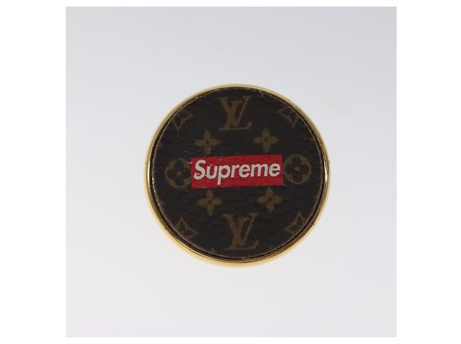 LOUIS VUITTON Spilla in metallo Supreme dorata MP2076 LV Auth bs24973A D'oro Monogramma - vista 2