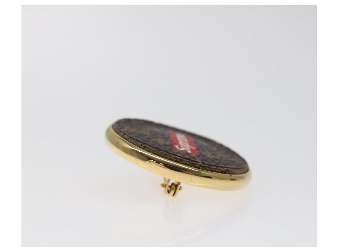 LOUIS VUITTON Spilla in metallo Supreme dorata MP2076 LV Auth bs24973A D'oro Monogramma - vista 5