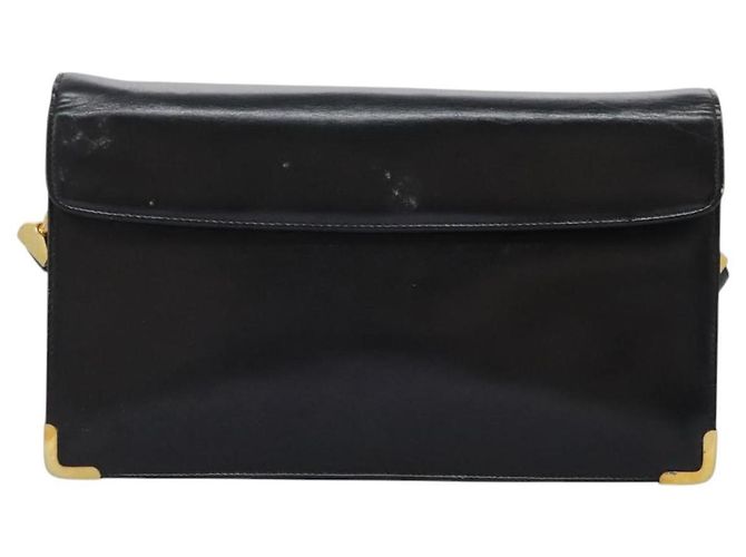Borsa a spalla Christian Dior in pelle di vitello nera Auth 119992 Nero - vista 2
