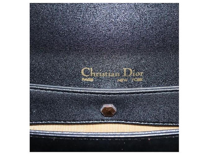 Borsa a spalla Christian Dior in pelle di vitello nera Auth 119992 Nero - vista 20