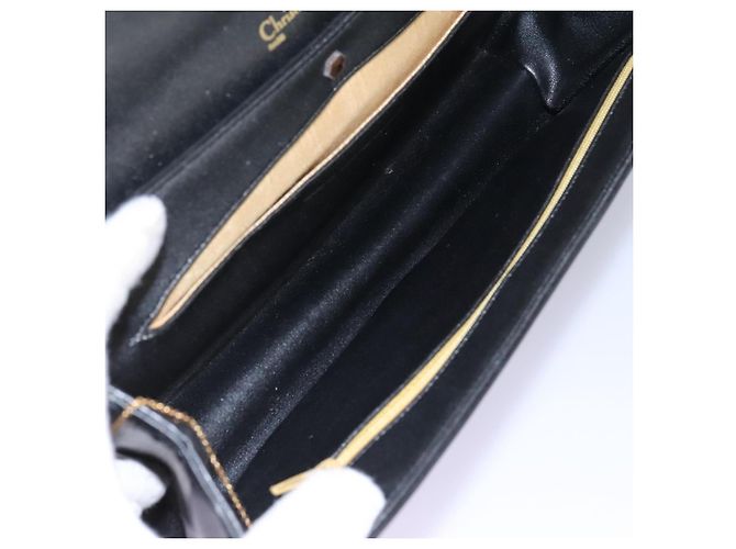 Borsa a spalla Christian Dior in pelle di vitello nera Auth 119992 Nero - vista 21