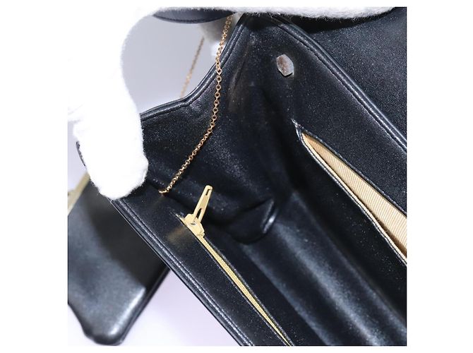 Borsa a spalla Christian Dior in pelle di vitello nera Auth 119992 Nero - vista 23
