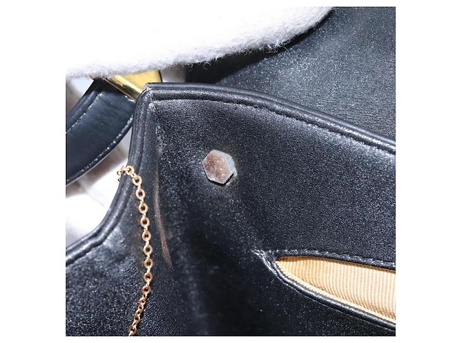 Borsa a spalla Christian Dior in pelle di vitello nera Auth 119992 Nero - vista 24