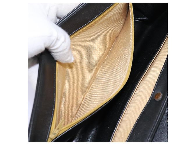 Borsa a spalla Christian Dior in pelle di vitello nera Auth 119992 Nero - vista 26