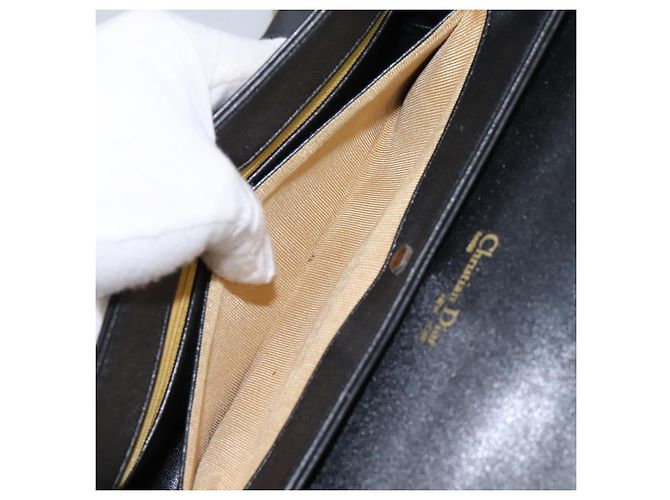 Borsa a spalla Christian Dior in pelle di vitello nera Auth 119992 Nero - vista 27
