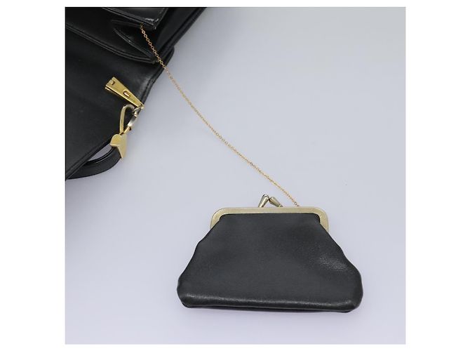 Borsa a spalla Christian Dior in pelle di vitello nera Auth 119992 Nero - vista 28