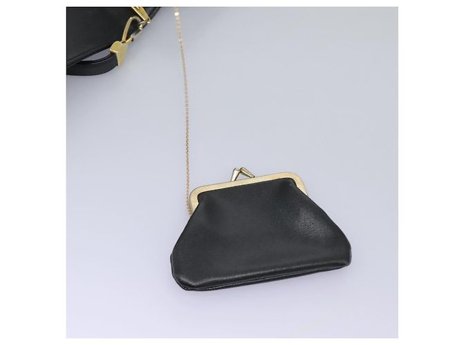 Borsa a spalla Christian Dior in pelle di vitello nera Auth 119992 Nero - vista 29