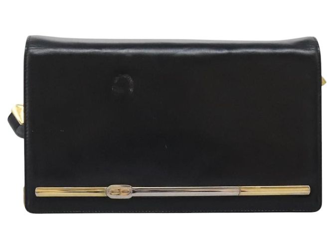 Borsa a spalla Christian Dior in pelle di vitello nera Auth 119992 Nero - vista 3