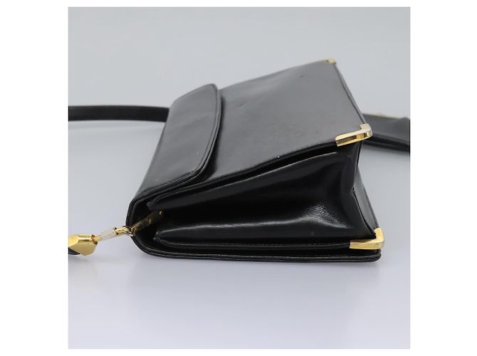 Borsa a spalla Christian Dior in pelle di vitello nera Auth 119992 Nero - vista 5