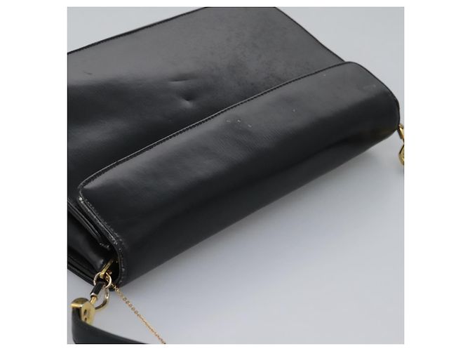 Borsa a spalla Christian Dior in pelle di vitello nera Auth 119992 Nero - vista 7
