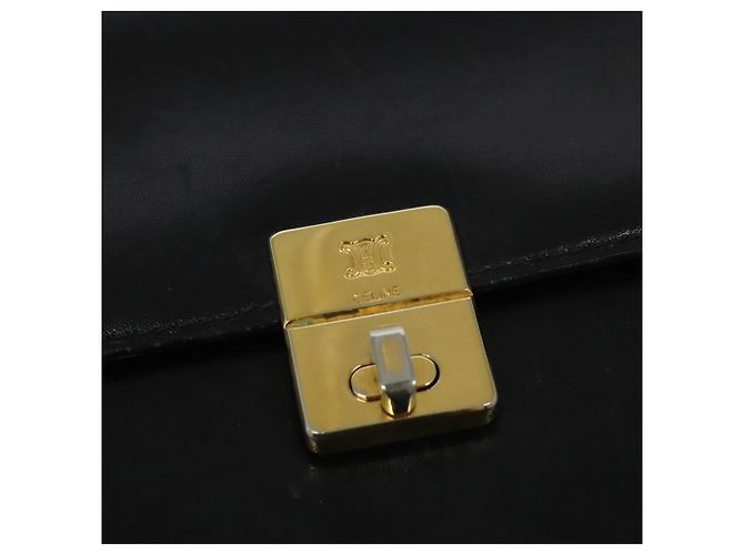 Céline Borsa a Spalla CELINE in Pelle Nera Oro Auth bs24994 Nero D'oro - vista 9