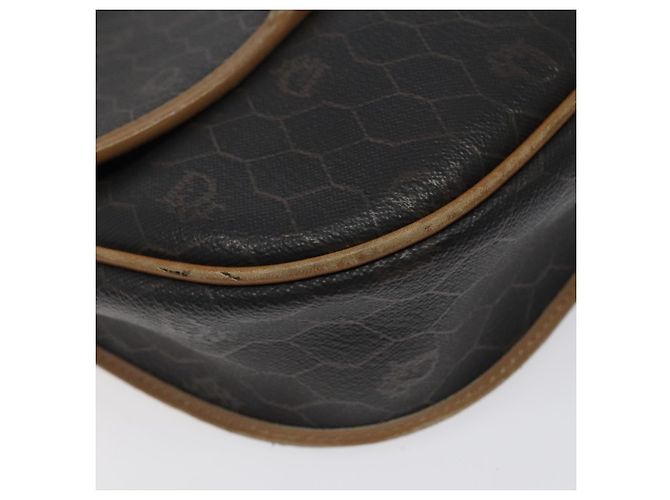 Borsa a spalla in tela a nido d'ape Christian Dior PVC nera e dorata Auth 119149 - vista 11
