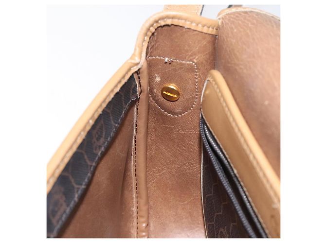 Borsa a spalla in tela a nido d'ape Christian Dior PVC nera e dorata Auth 119149 - vista 19