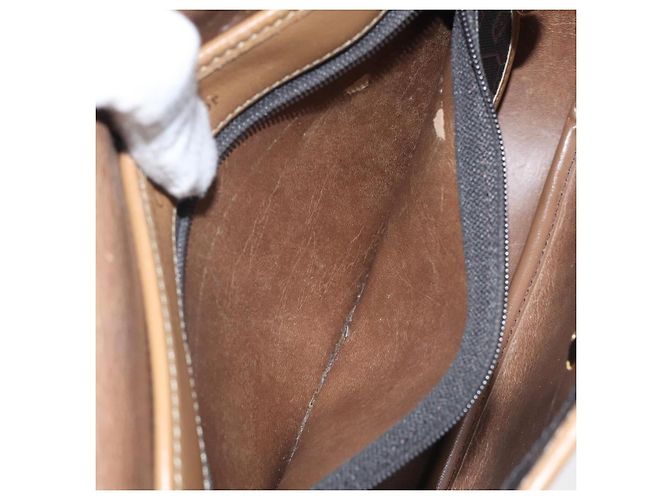 Borsa a spalla in tela a nido d'ape Christian Dior PVC nera e dorata Auth 119149 - vista 20