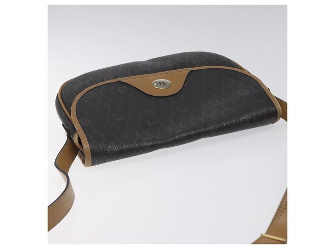 Borsa a spalla in tela a nido d'ape Christian Dior PVC nera e dorata Auth 119149 - vista 6