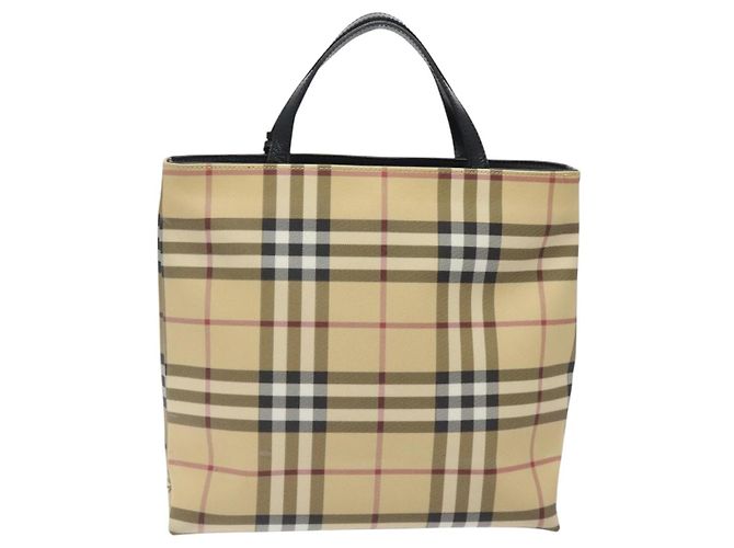 Bolso de mano de PVC beige con estampado Nova Check de BURBERRY Auth 120970 - vista 2