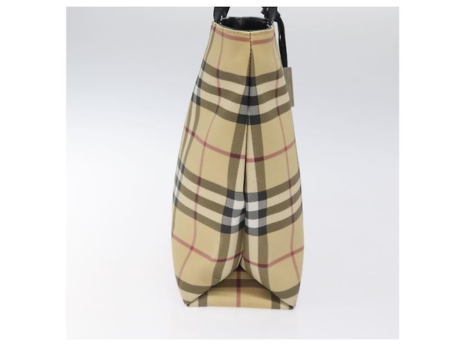 Bolso de mano de PVC beige con estampado Nova Check de BURBERRY Auth 120970 - vista 3