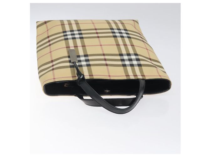 Bolso de mano de PVC beige con estampado Nova Check de BURBERRY Auth 120970 - vista 6